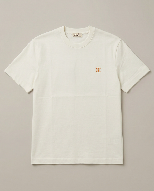 Hermès H embroidery t-shirt white men