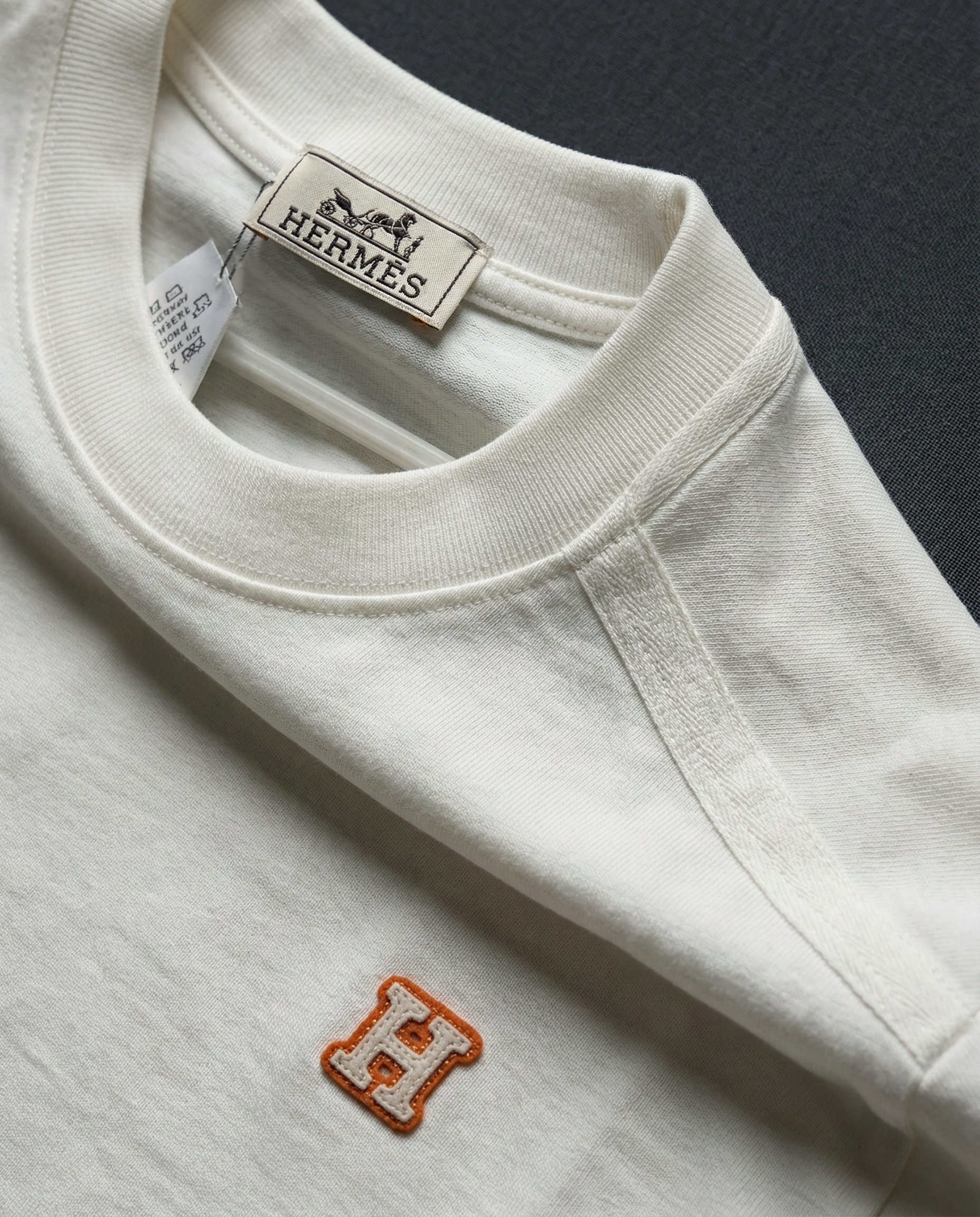 Hermès H embroidery t-shirt white men